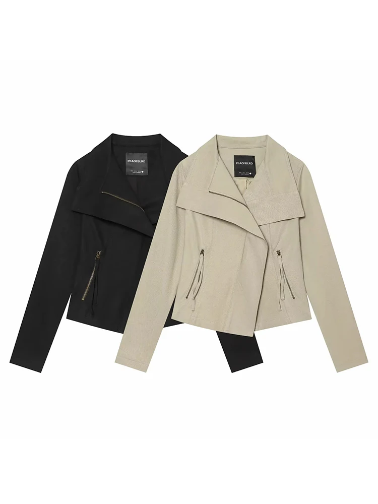 Women Polka Dot Bomber Jacket Women's Fashion Long Sleeve Stand Collar Autumn Outfit For Women Loose Coat Chic Streetwear