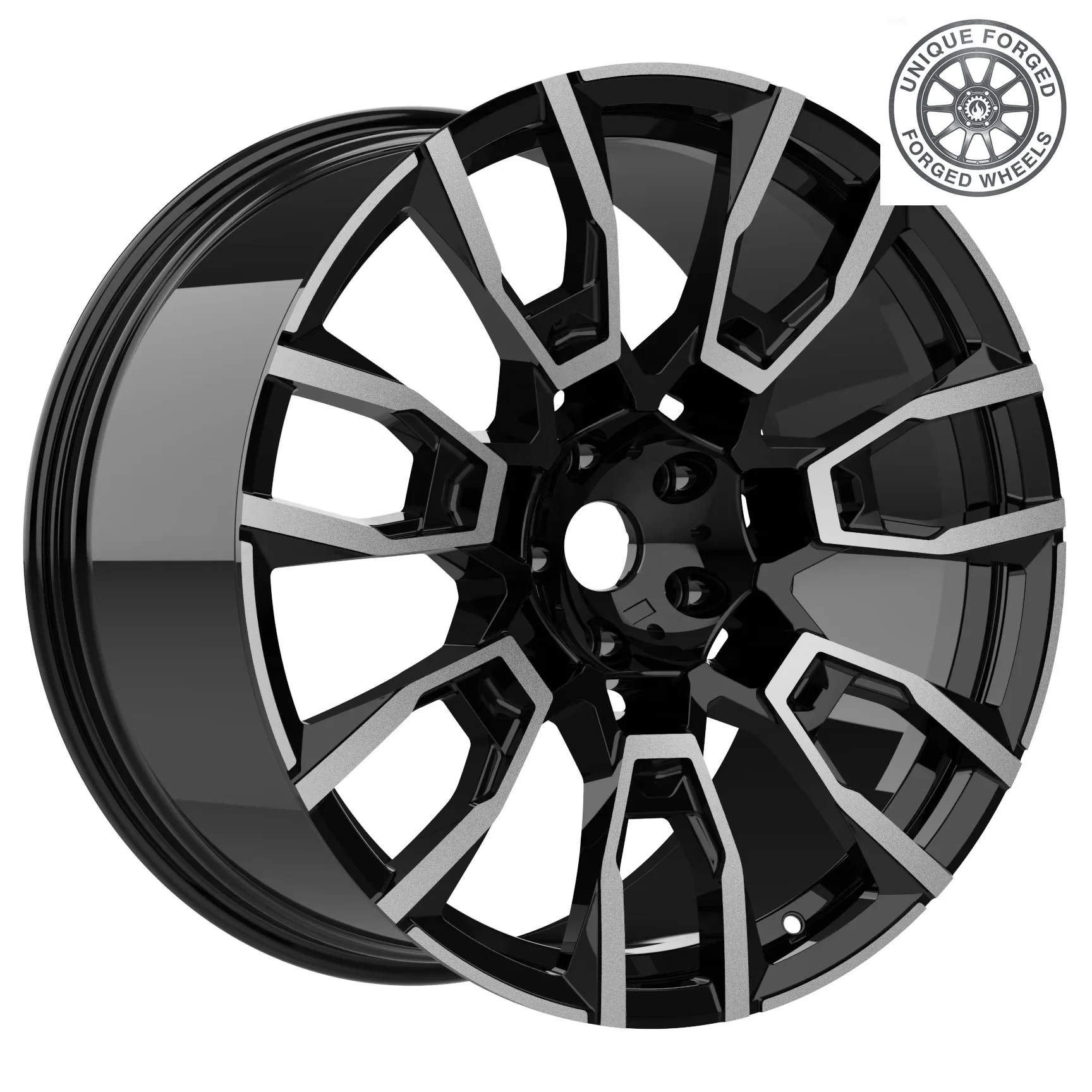 

Кованые диски с глубоким конкейвом 21x11, настраиваемый цвет, глянцевый черный с проточенной лицевой частью