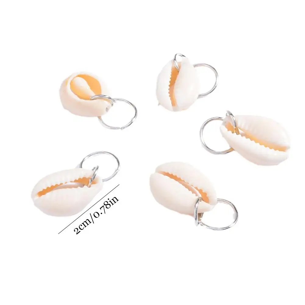 Sea 쉘 브레이드 헤어 링 보헤미안 휴가 스타일 헤어 버클, 힙합 더티 브레이드, 맞춤형 캐주얼 헤어 클립, 세트당 5 개