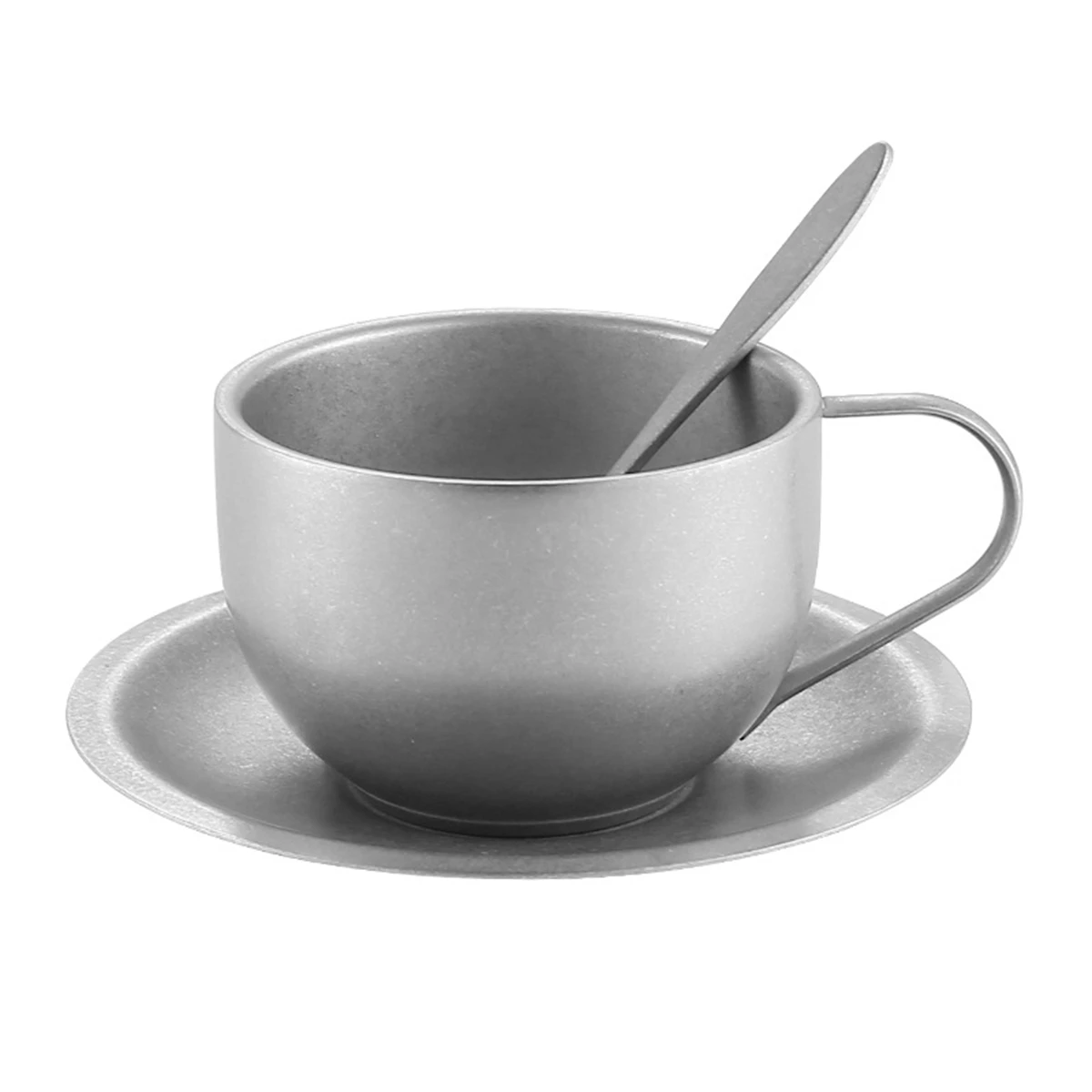 304 Stainless Steel Coffee Cup Mugs, Great Cappuccino Cups With Spoon And Saucer, Suitable For Coffee And Tea Lovers, Gifts Idea