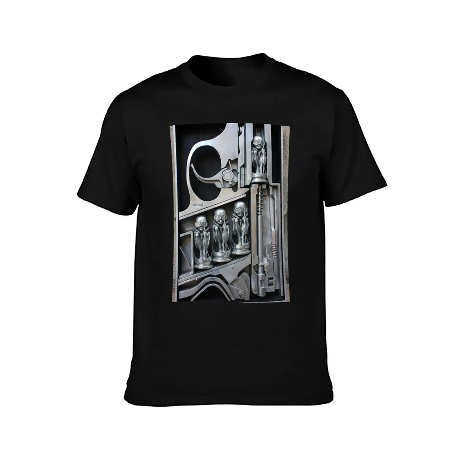 H. R. Giger Museum - Entrance Statue. Gruyeres Switzerland T-Shirt Summer Casual Cotton Tee Oversized Streetwear Tops