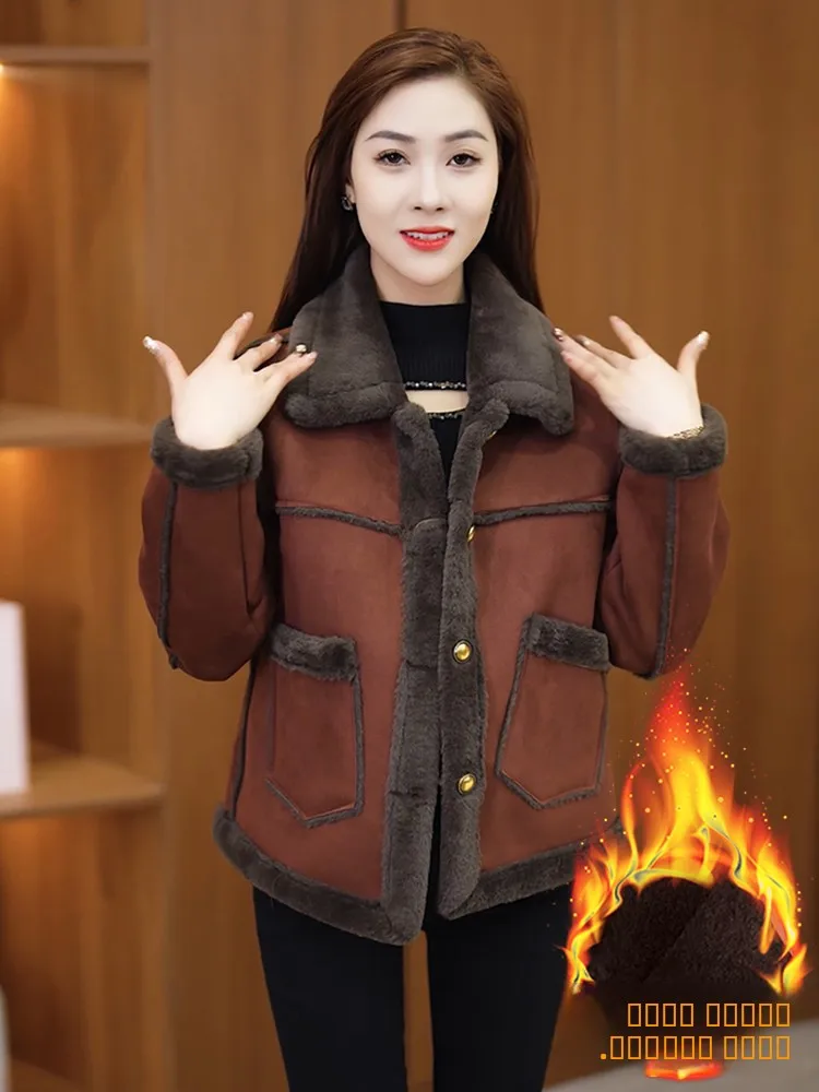 2026 Nieuwe Faionable Thiened Fce Gevoerde Winterjas Dames Design Leer En Bont Geïntegreerde Jas Woon-werkverkeer Sle Ort Jas