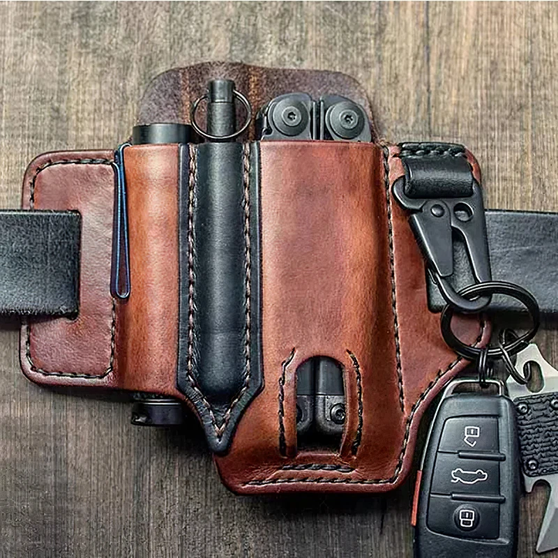 Vintage Leather Waist Bag Cellphone Loop Holster Mens Belt Bag Phone Pouch Wallet Phone Case for IPhone Samsung Huawei General