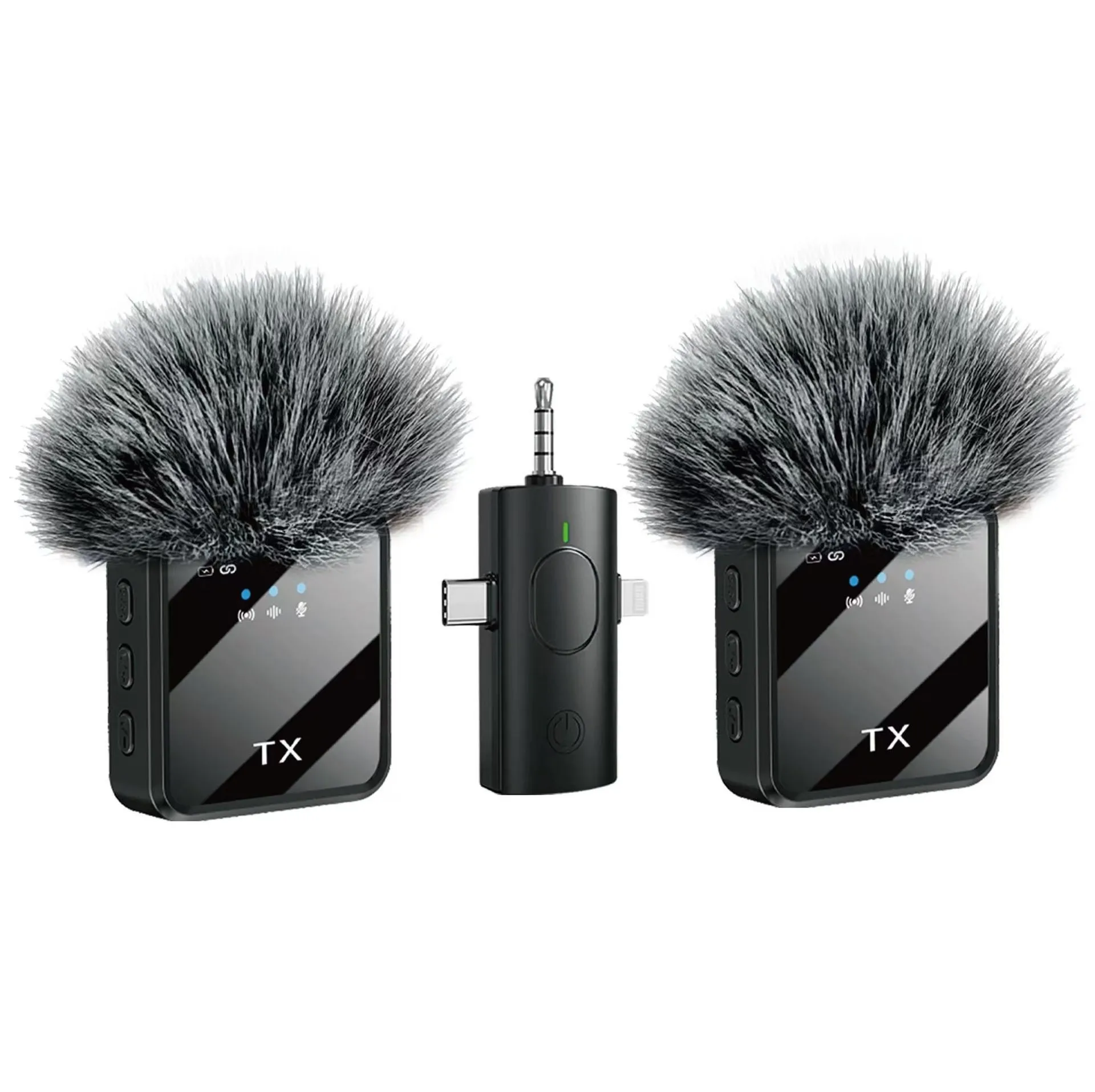 Popular Hot sell F11-2 F15 Wireless Microphone Connector 3 in 1 Hands Free Reporting Wireless Lapel Microphone for Mobile Phone
