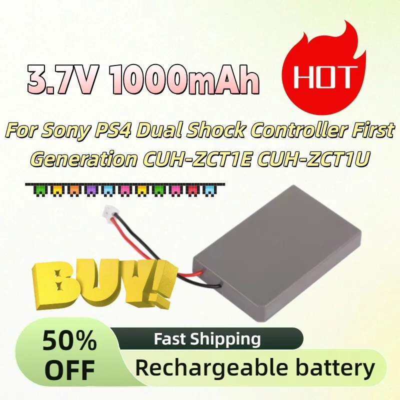 

For Sony PS4 Dual Shock Controller First Generation CUH-ZCT1E CUH-ZCT1U New 3.7V 1000mAh Rechargeable Battery Pack Replacement