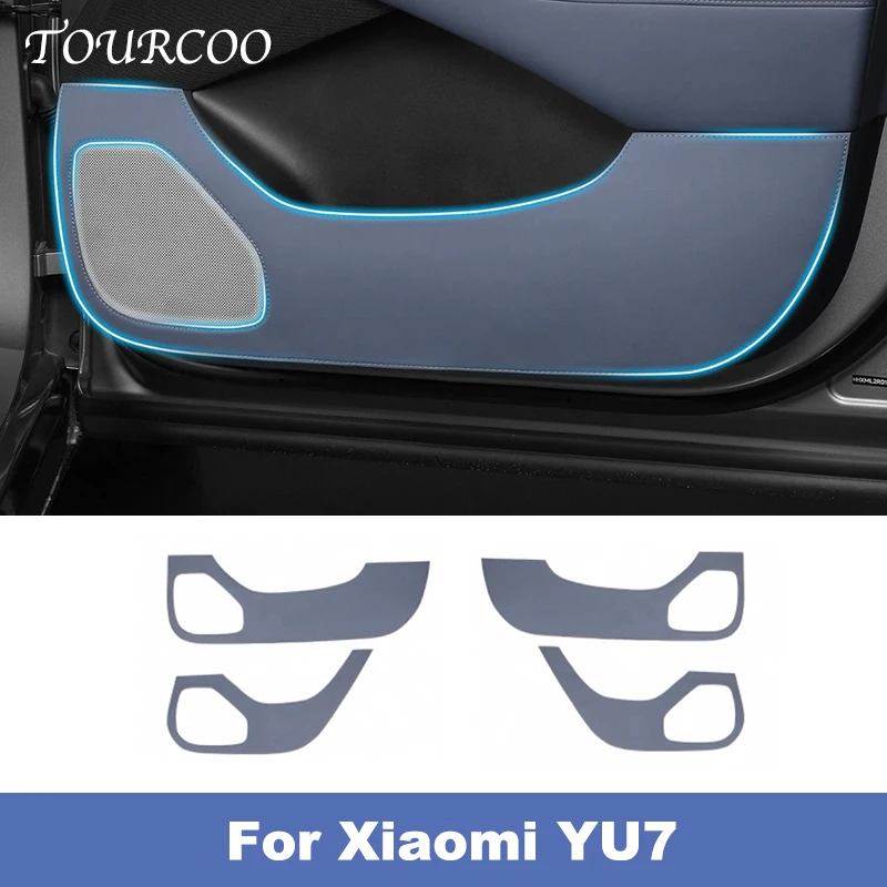 

Для Xiaomi YU7 2025 2026, защитная накладка на дверь автомобиля, кожаная панель для дверей, защита от грязи, аксессуары