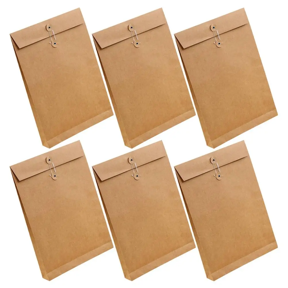 6pcs Square File Bag Large Capacity Document Carrier Paper Organizer Folder Clothes Packing Bag for A4 Files Office Use
