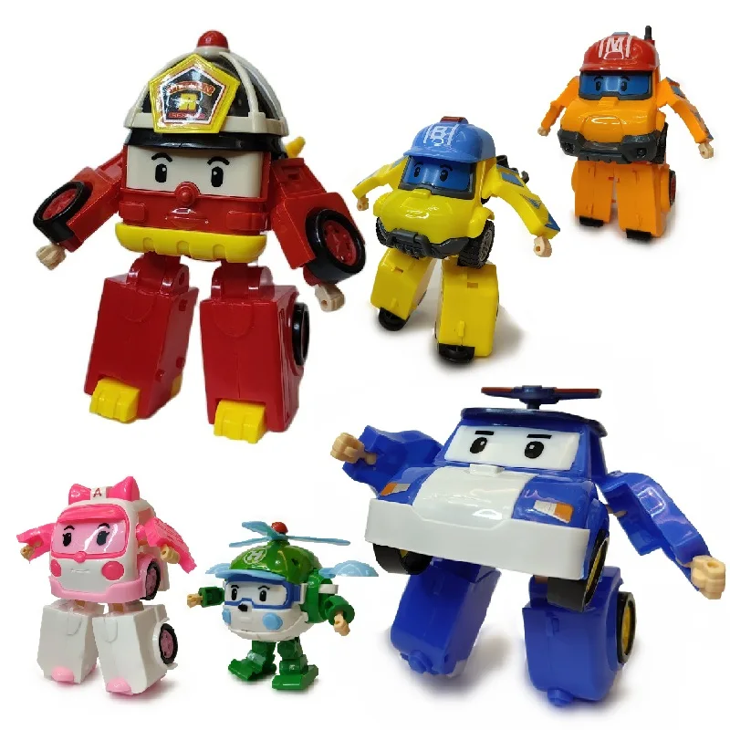 Korea Robot Deformation Policerobocar Transformation Amber Roy Haley Anime Action Figure Certification Kids Toy For Children