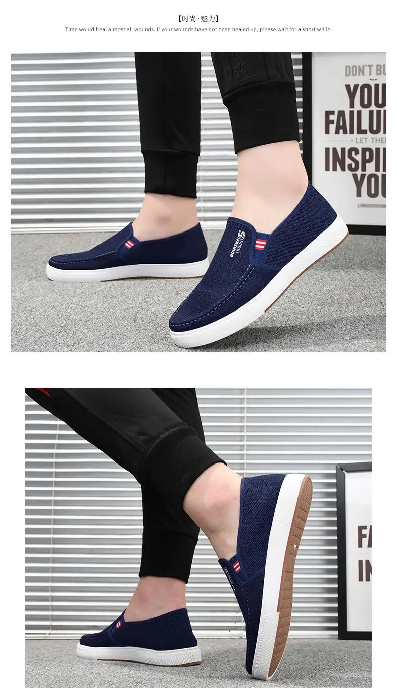 Neue Stoffschuhe für Herren, Lässig, Atmungsaktiv, Slip-On, Verschleißfest, Rutschfest, Leichte Arbeitsschuhe – Detail 8