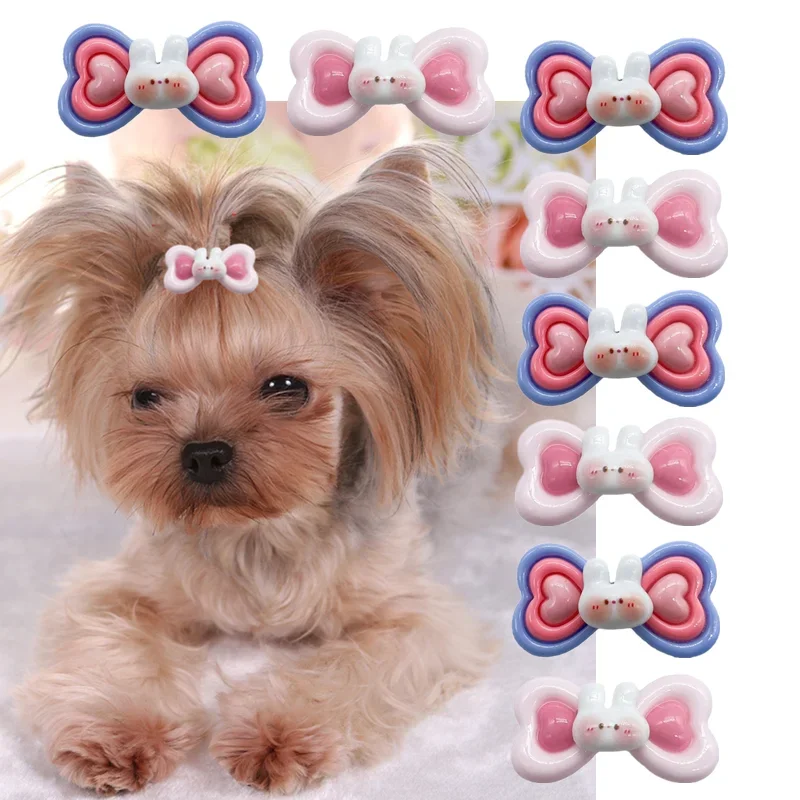 Cute Dog Hair Clips Rabbit Shape Dog Clips Pet Hairpin Cute Puppy Hair Decor Bows Girls Gifts for Small Dogs Supplies