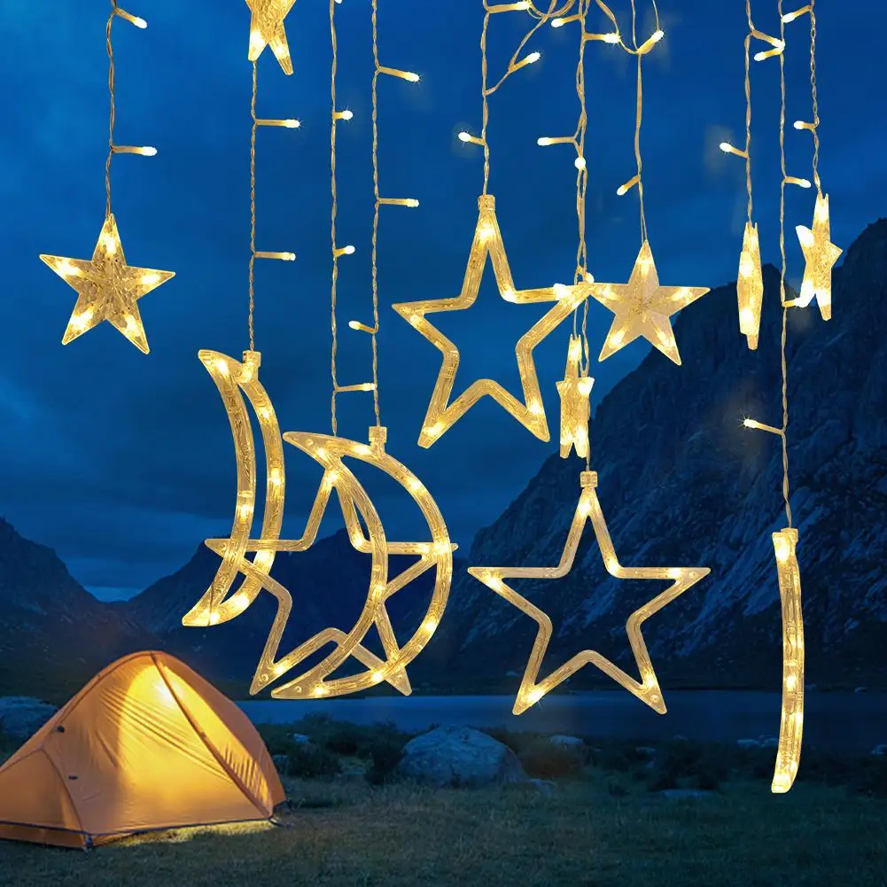 138LED Solar Lights With Remote Control String Lights For Ramadan Porch Window Backyard Tent Garden Patio Decor