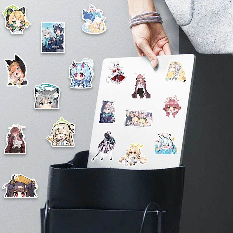 50pcs Blue Archive Kawaii Girl Game Stickers Cute Decal for Scrapbook Computer Laptop Guitar Luggage Fridge Kid Stickers