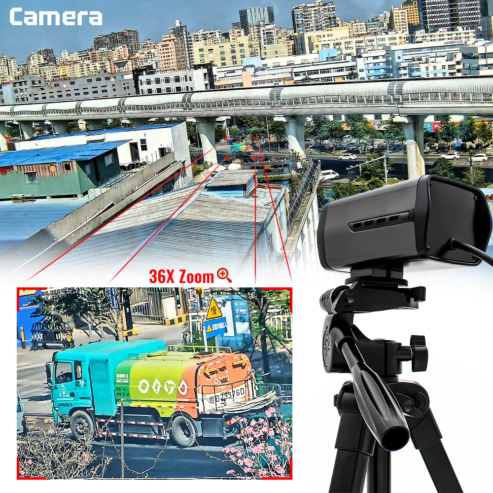 WGWK 36X Zoom PC Webcam 4K POE48V Kamera z automatycznym ustawianiem ostrości Zdalnie sterowana zmotoryzowana kamera sieciowa 5MP 30FPS do transmisji strumieniowej wideo na żywo