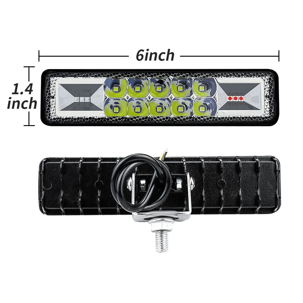 Car LED Work Light Headlights Auxiliary Lights Jeep Wrangler JK TJ motorcycle 48W Red Blue Yellow White Strobe Inspection Lights