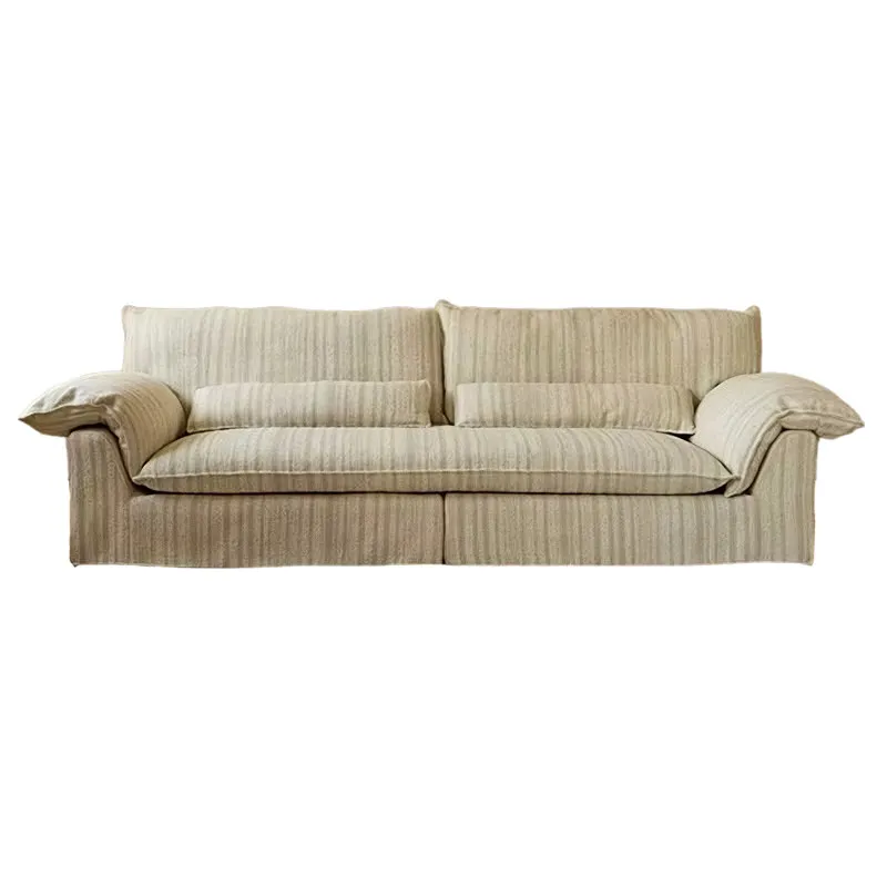 

Retro French medieval soufflé linen fabric sofa removable and washable small apartment living room straight