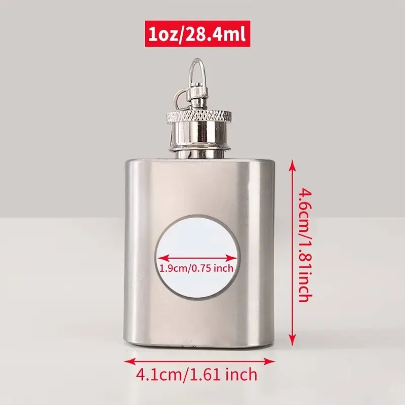 Gepersonaliseerde aangepaste afbeelding heren sleutelhanger heupfles sleutelhanger, gepersonaliseerde DIY afbeelding sleutelhanger die een 1-ounce wijn bevatten