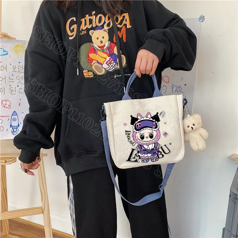 Labubu Girls Handbags Women Cute Crossbody Bag Cartoon Anime Graphic Print Large Capacity Portable Shoulder Bags Birthday Gifts