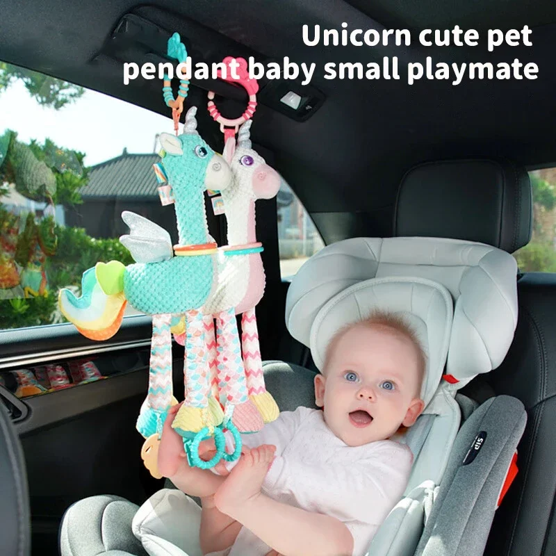 Babyrammelaars Mobiles Cartoon Dierenspeelgoed Grip Training Wieg Bel Wandelwagen Hangende bel Giraffe Hanger Speelgoed Pluche babyspeelgoed