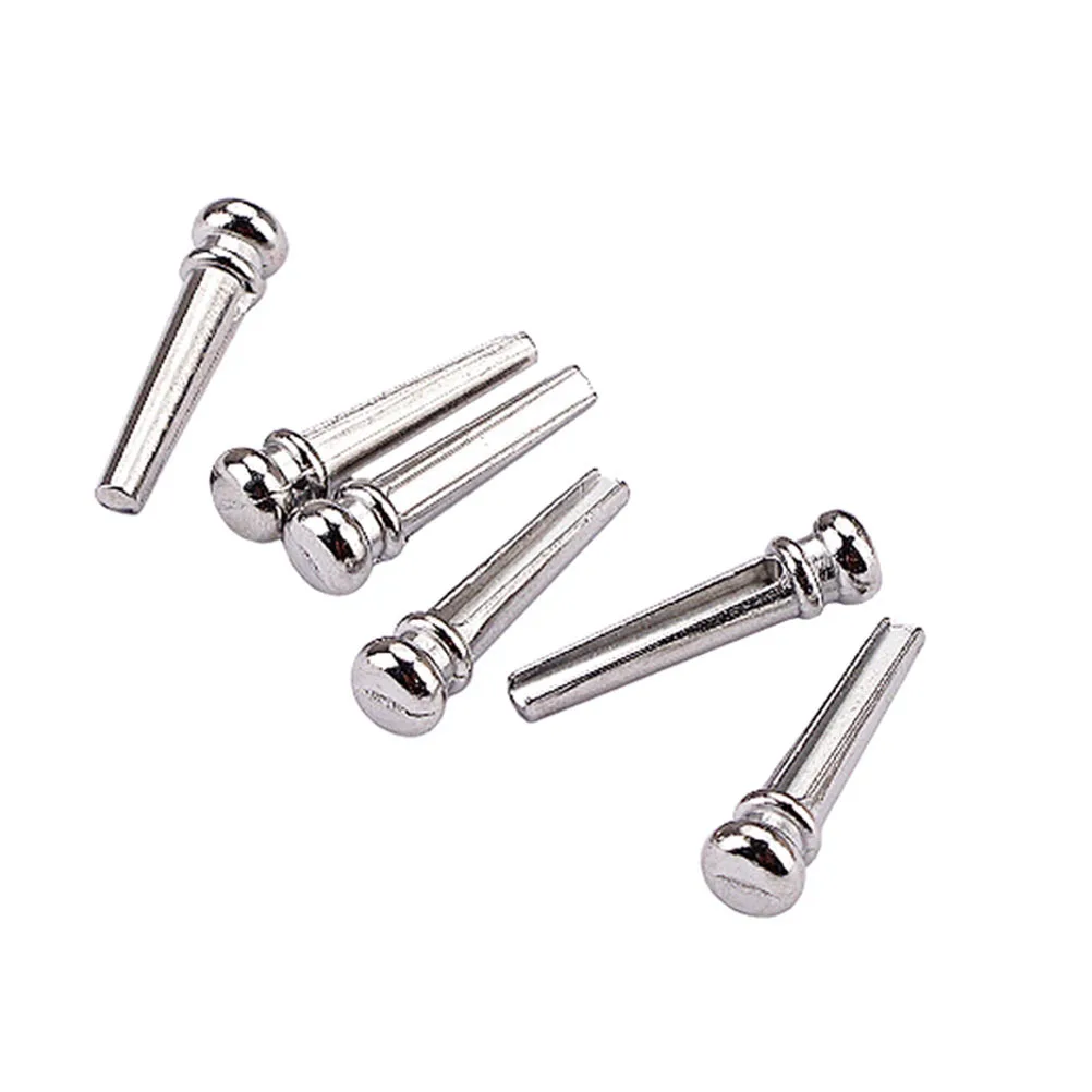 

6Pcs Acoustic Guitar Bridge Pegs Metal String Pegs Replacement High-Durability Stable Tuning Universal Fit for Most Guitars