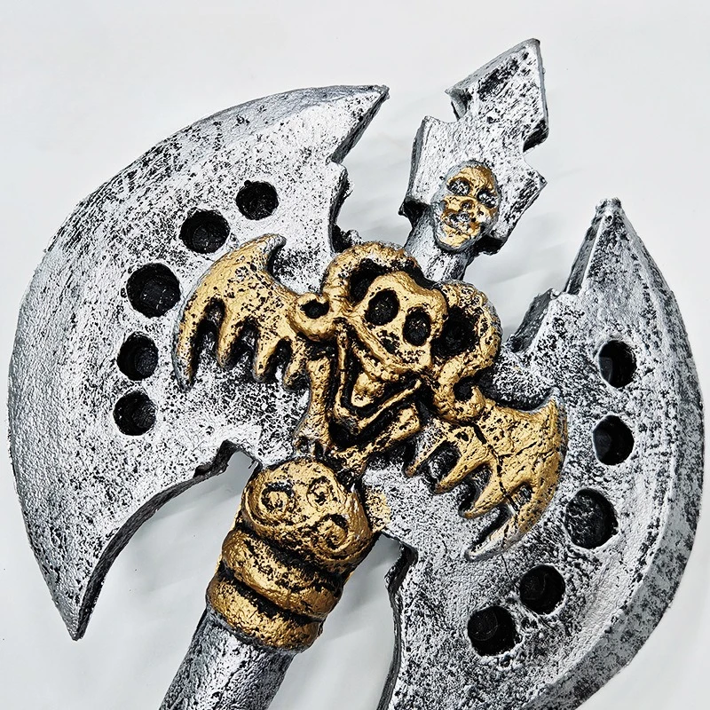 67cm/27.17in PU 전투 도끼 방패 게임 주변기기 카타나 모델 소품 코스프레 파티 용품 디스플레이 할로윈 선물 야외 장난감