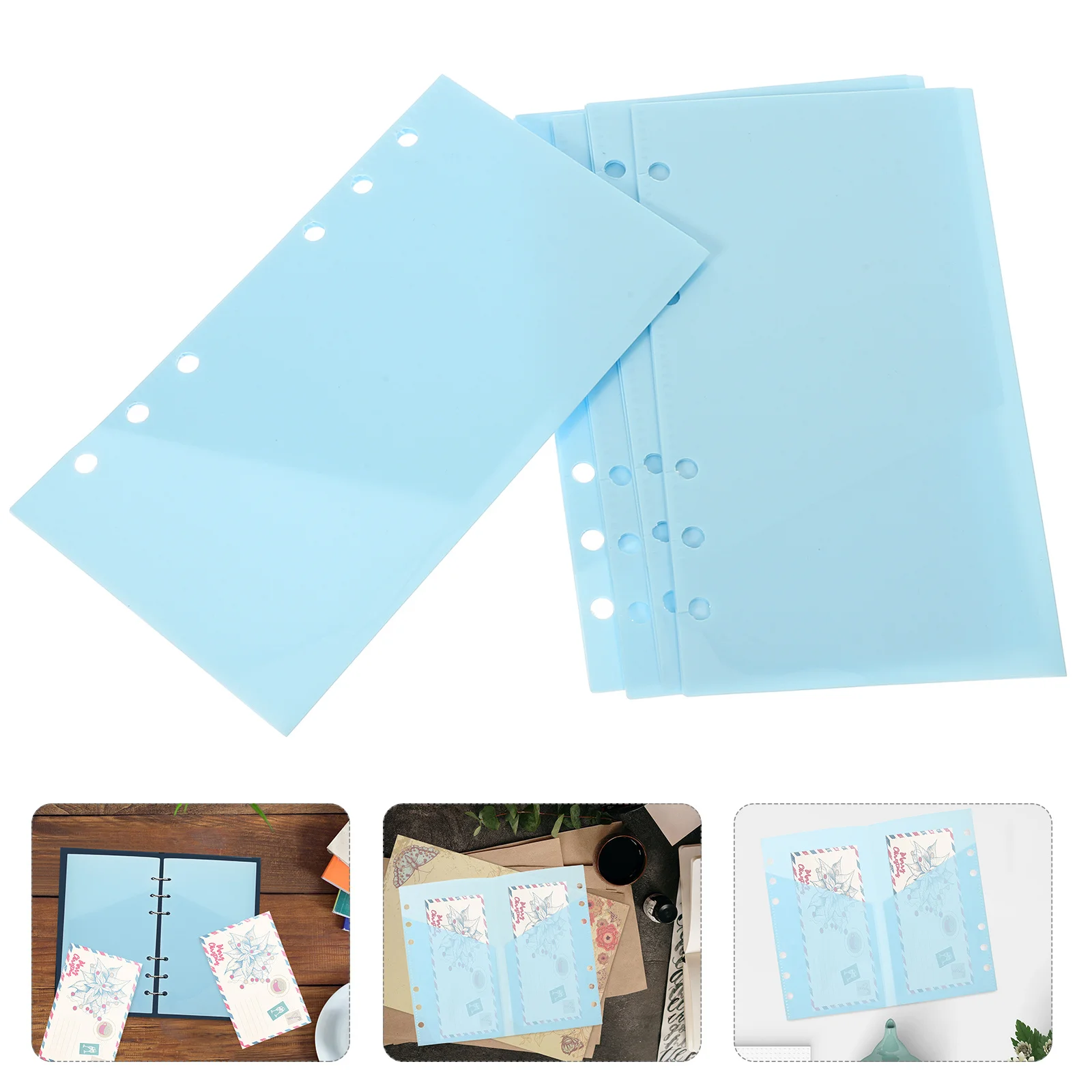 

5 шт. вкладышей формата А6 для папок-органайзеров, сверхпрочные, из полипропилена, для сортировки марок, карточек, чеков, многофункциональный ежедневный органайзер