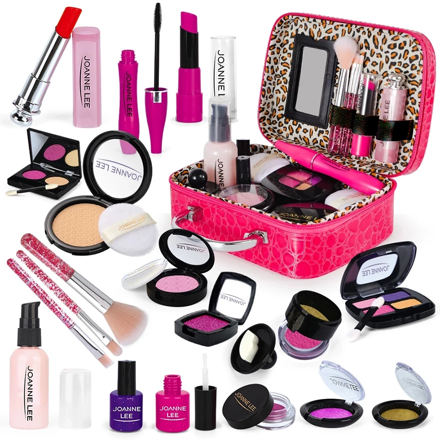 مجموعة مكياج التظاهر للفتيات، مجموعة مكياج للعب التظاهري للأطفال - مع حقيبة مكياج لعيد الميلاد وأعياد الميلاد، مجموعة مكياج لعبة للأطفال الصغار #1