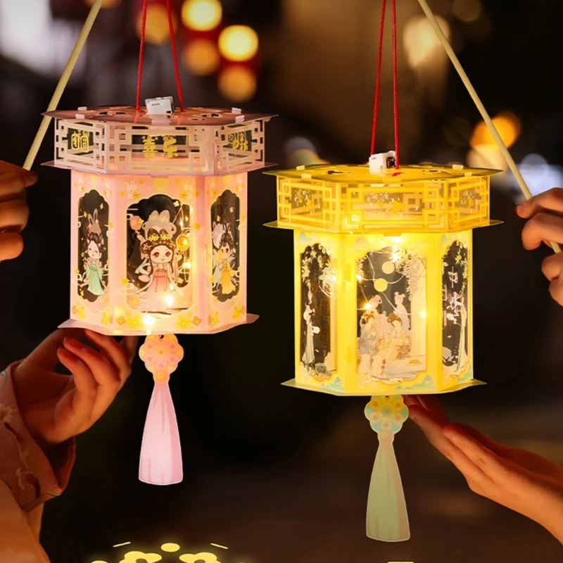 LED Lantern Kits Festival Ancient Handheld Lantern Traditional Culture Activity