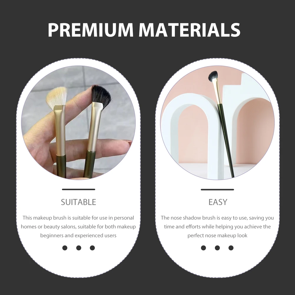 قطعتان من فرشاة تحديد الأنف، أداة توزيع المكياج للنساء المبتدئين، قبضة مريحة، تصميم متعدد الاستخدامات