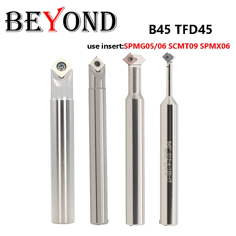 BEYOND 45 Degree B45 TFD45 C16-16-110 C12 C20 Chamfering Cutter Lathe End Mill Milling Knife CNC Holder Use Insert SPMG06 SCMT09