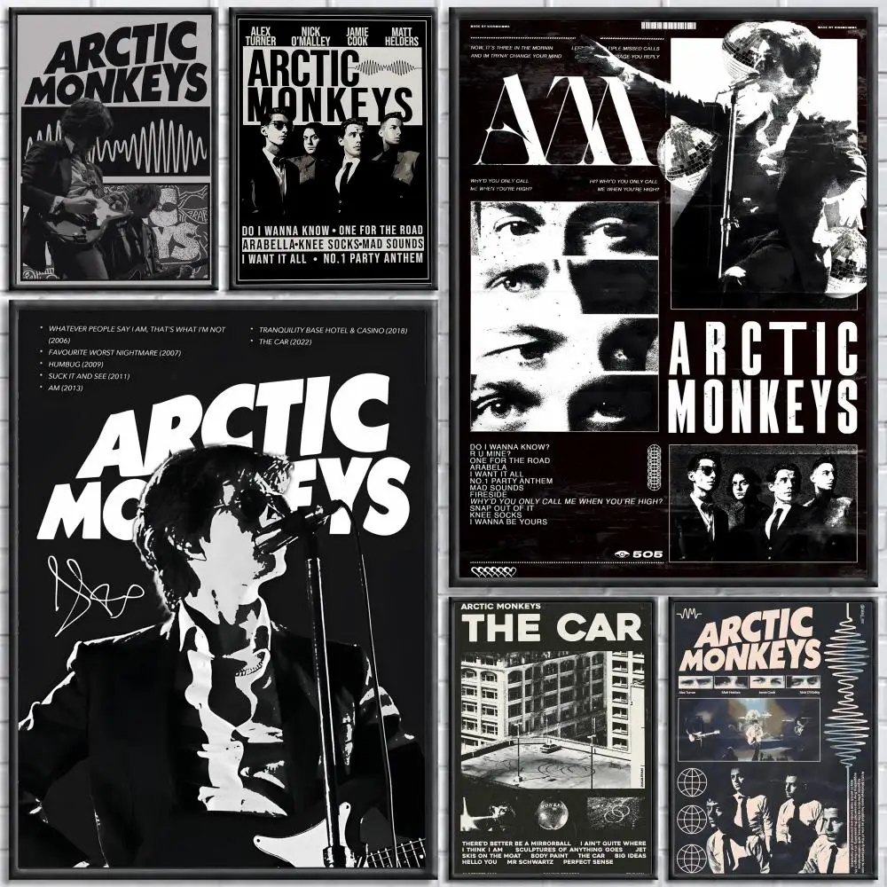Band Arctic Monkeys Poster, Poster, Wandaufkleber, wasserfest, selbstklebend, HD-Kunst, Schlafzimmer, Bar, Dekoration
