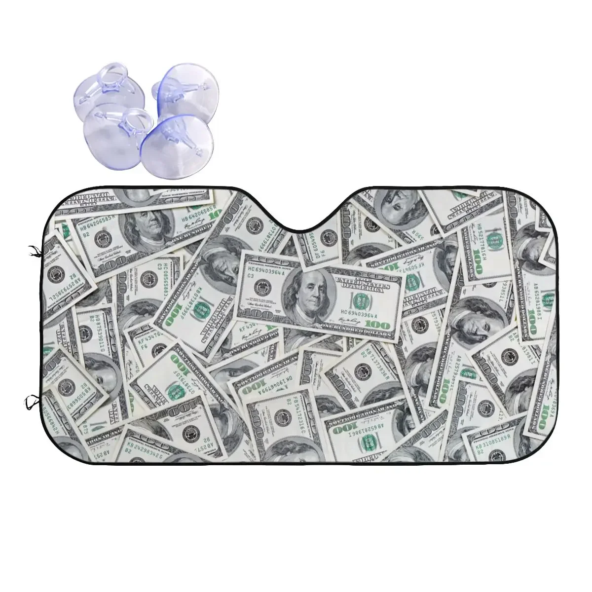 

100 долларов США, модный солнцезащитный козырек на лобовое стекло, 76x140 см, фольга с рисунком денег, чехол на лобовое стекло автомобиля, Стайлинг автомобиля