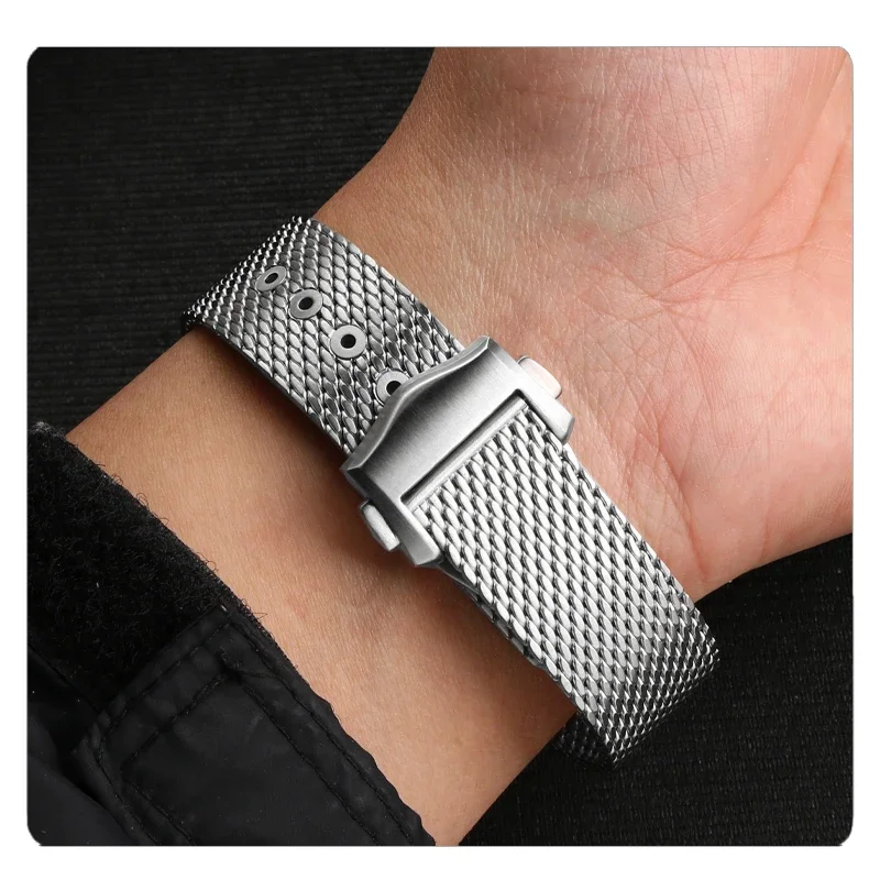 لسلسلة أوميغا ساماستر 300 متر حزام ساعة الغوص 007 نسخة حزام (استيك) ساعة Diver3000m شبكة من الاستانلس استيل حزام