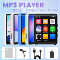 HiFi MP3 Player 2.4inch Full Touch Screen Music Speaker Bluetooth-Compatible 5.3 Student Walkman with Speaker/FM Radio/Recording