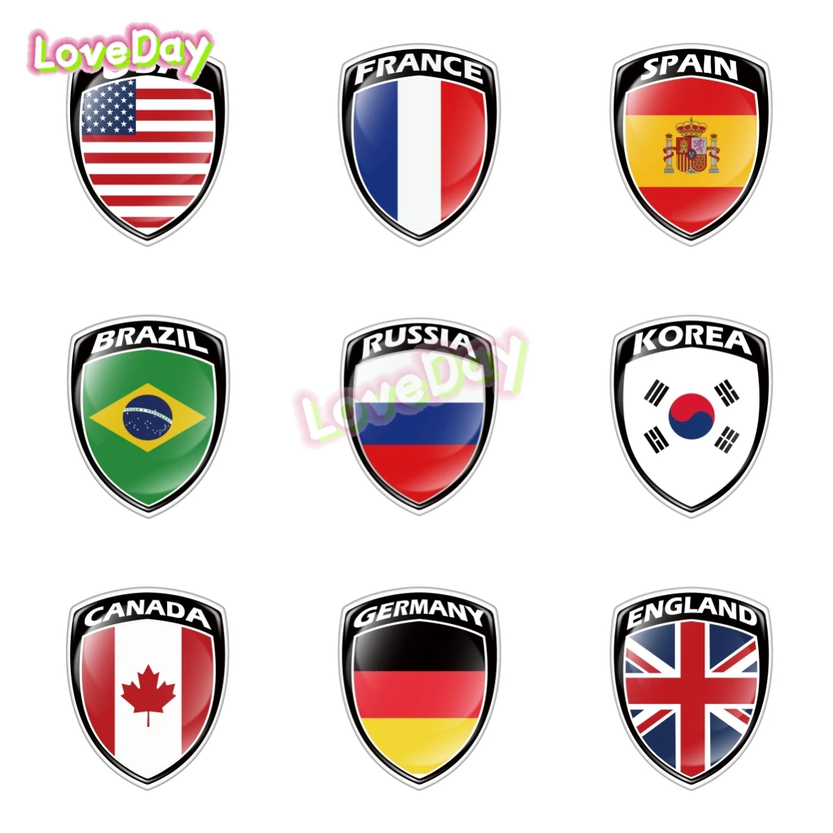 

World Flags Stickers Vinyl 3D Effect Car Motorcycle Sticker Laptop Phone Luggage Decoration Decal Wall Stickers