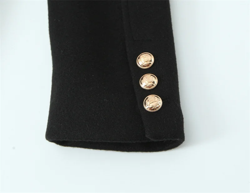 معطف نسائي 2025 خريف وشتاء نمط جديد أسود طويل الأكمام زر مزين معطف بسيط موضة عادية متعددة الاستخدامات #5