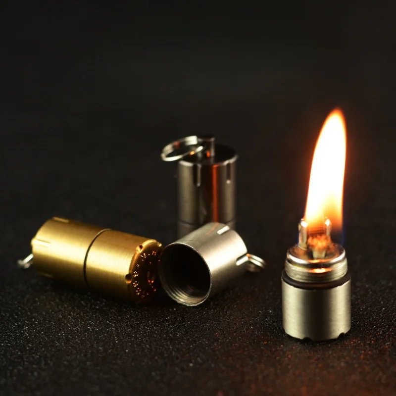 Mini Keychain Retro Lighter Portable Mini Personalized Capsule Soft Fire Lighter Pocket Lighter Fragrance Eye Accessories