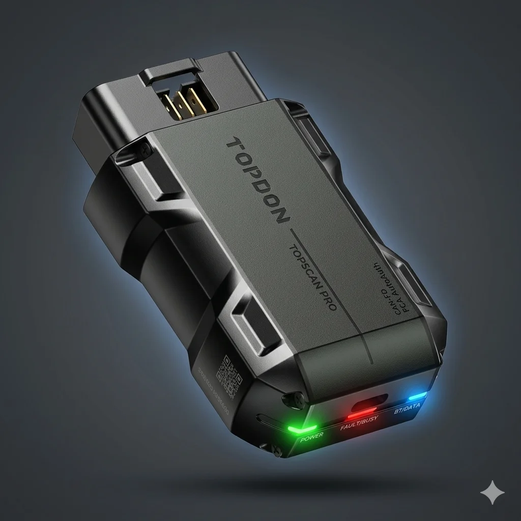 TOPDON TopScan Lite 2.0: Bidirektionaler OBD2-Scanner, Allsystem-Diagnose, 8+ Resets, Leistungstest für iOS/Android.