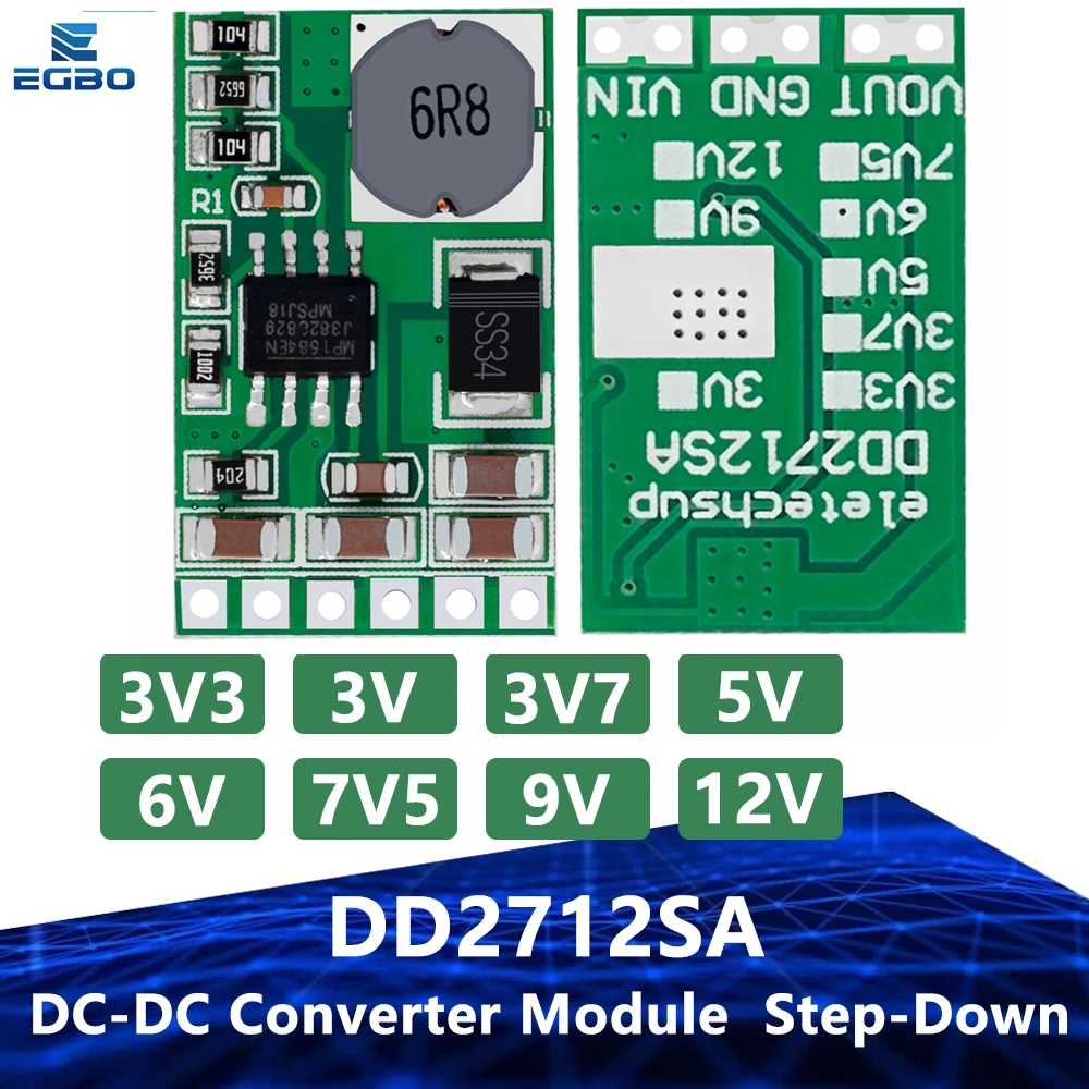 1 ~ 10 قطعة 3.5A DC-DC وحدة محول باك تنحى الجهد المنظم مجلس 4.5 فولت-27 فولت إلى 3 فولت 3.3 فولت 3.7 فولت 5 فولت 6 فولت 7.5 9 فولت 12 فولت DD2712sa