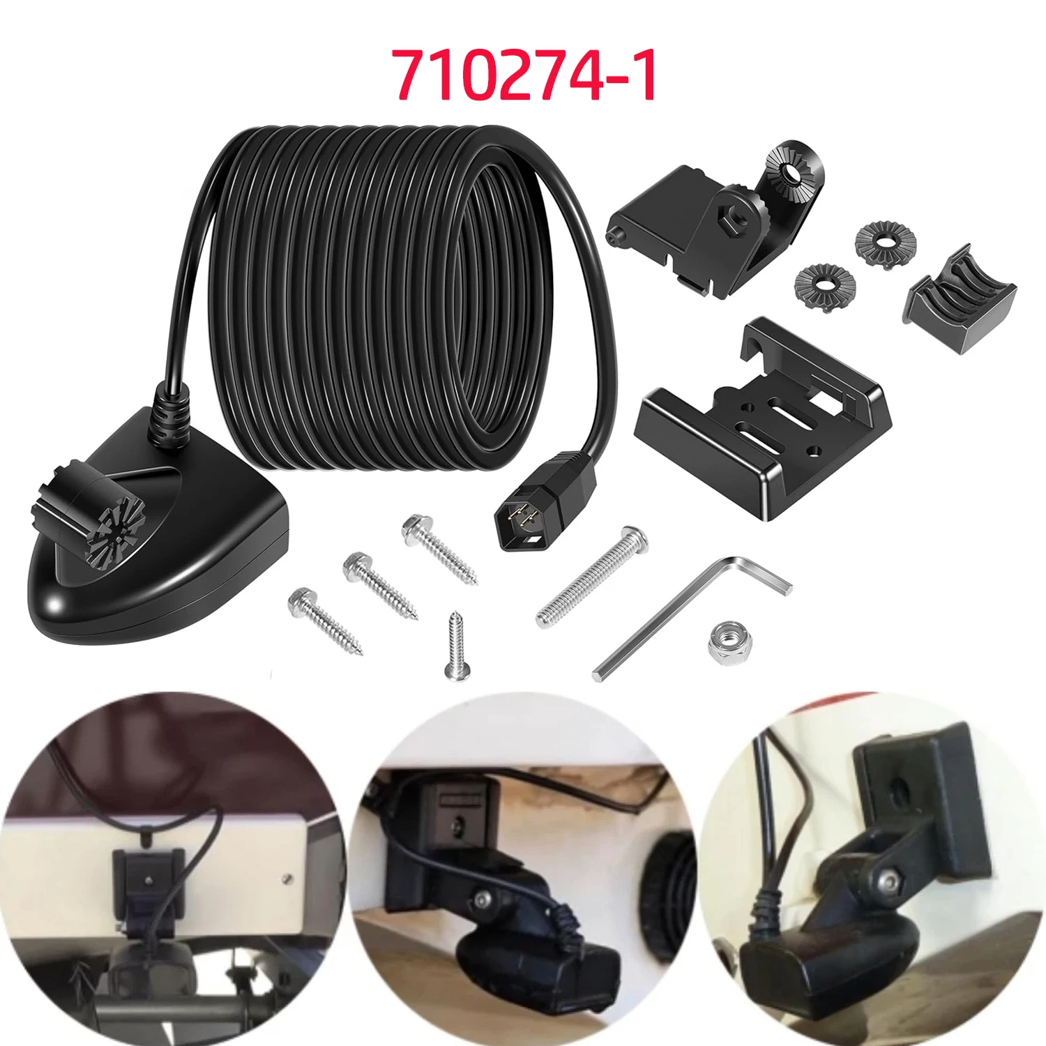 710274-1 XNT 9 HW T Transom Mount Transducer with Temperature Sensor for Humminbird Helix 5/7/8/9/10/12 , 20Ft Cable Length