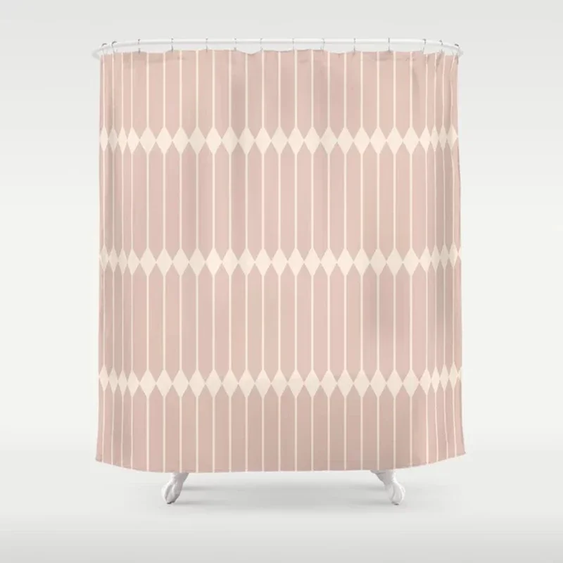 Simple Geometric Linear Pattern Bathroom Curtains Home Decor Waterproof Bathtub Creative Personality Shower Curtains with Hooks