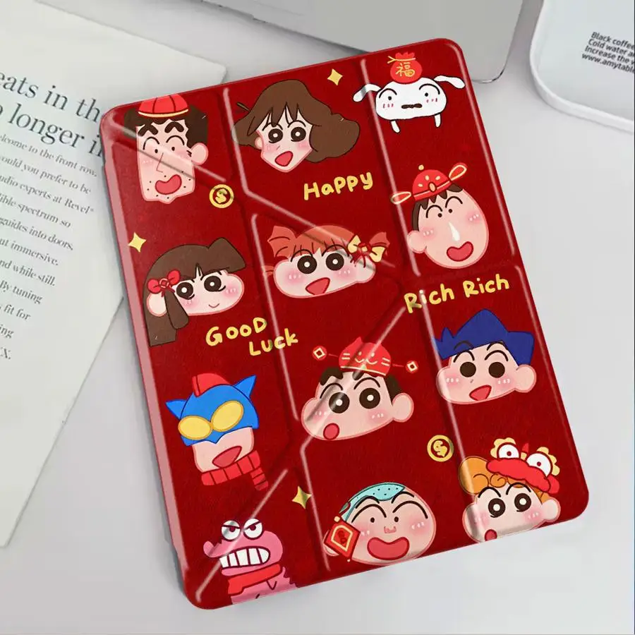 

Cute Cra-yons Shin-chans Anime Tablet Case For iPad Pro 11th 10th 9th 8th 7th 12.9inch Air 4 5 M3 M2 1 2 M4 11inch Mini 6 7 Pro