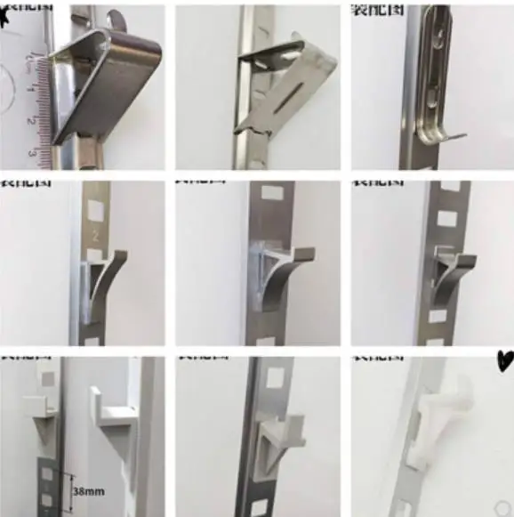 Suporte de Fixo Geladeira Fivela Suporte Clipe de Alumínio Camada de Plástico Pingente Display Gabinete Gancho Geladeira Aço Inoxidável
