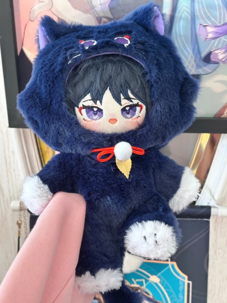 

Original Genshin Impact Scaramouche Wanderer 20cm Plush Doll Anime Cat Style Dress Up Stuffed Game Peripheral Fans Collect Gifts