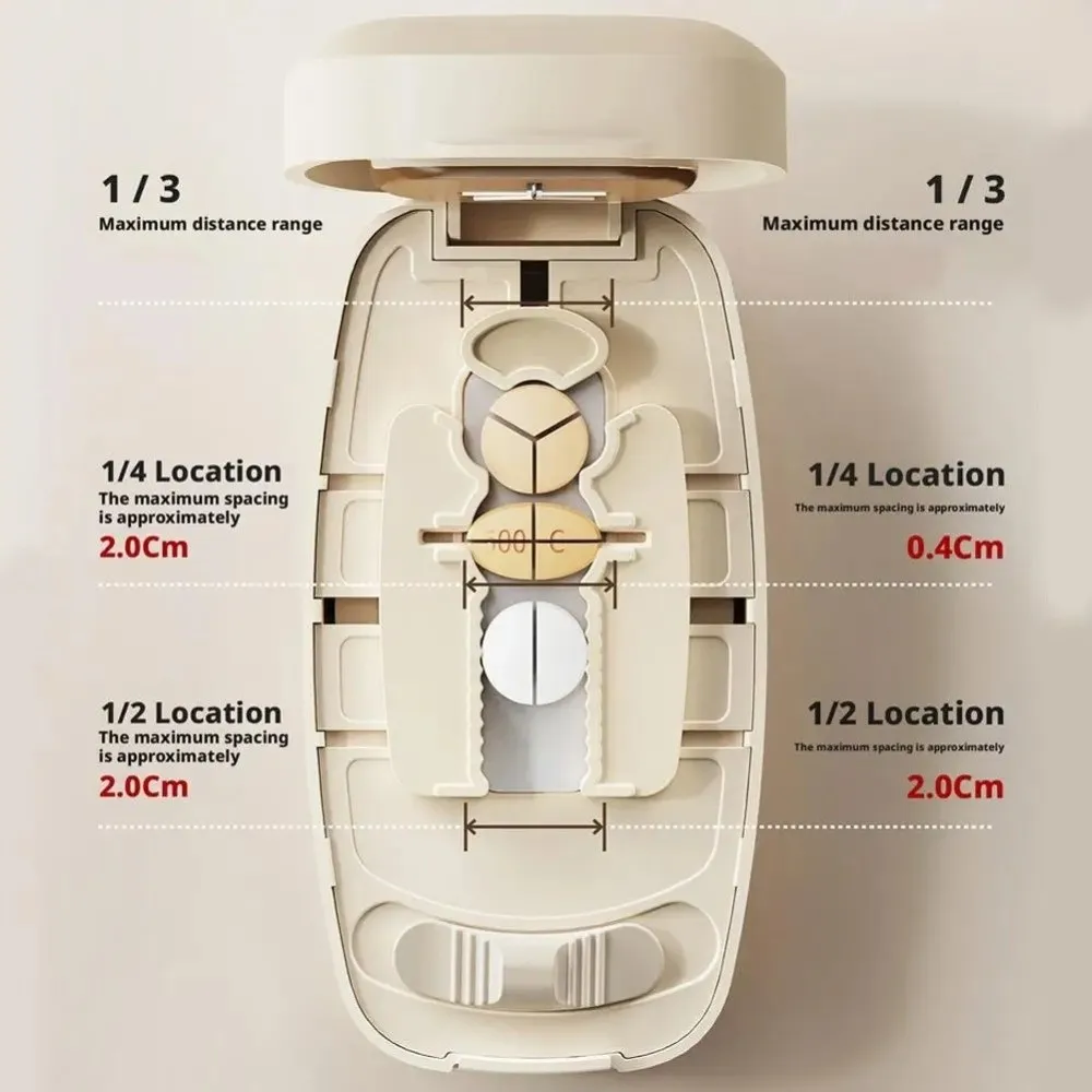 2/3/4-in-1 Pill Cutter Box Portable Dust-proof Pill Cutter Precise Cutting Multi-functional Drug Tablet Organizer Outdoor