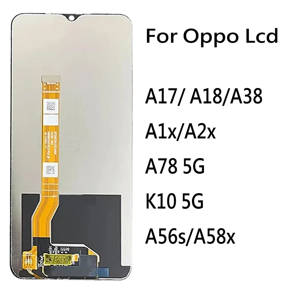 IPS For Oppo A17 A18 A38 A1x A2x A56s A58x LCD Display Touch Screen Digitizer Assembly Replacement For Oppo A78 5G K10 5G LCD