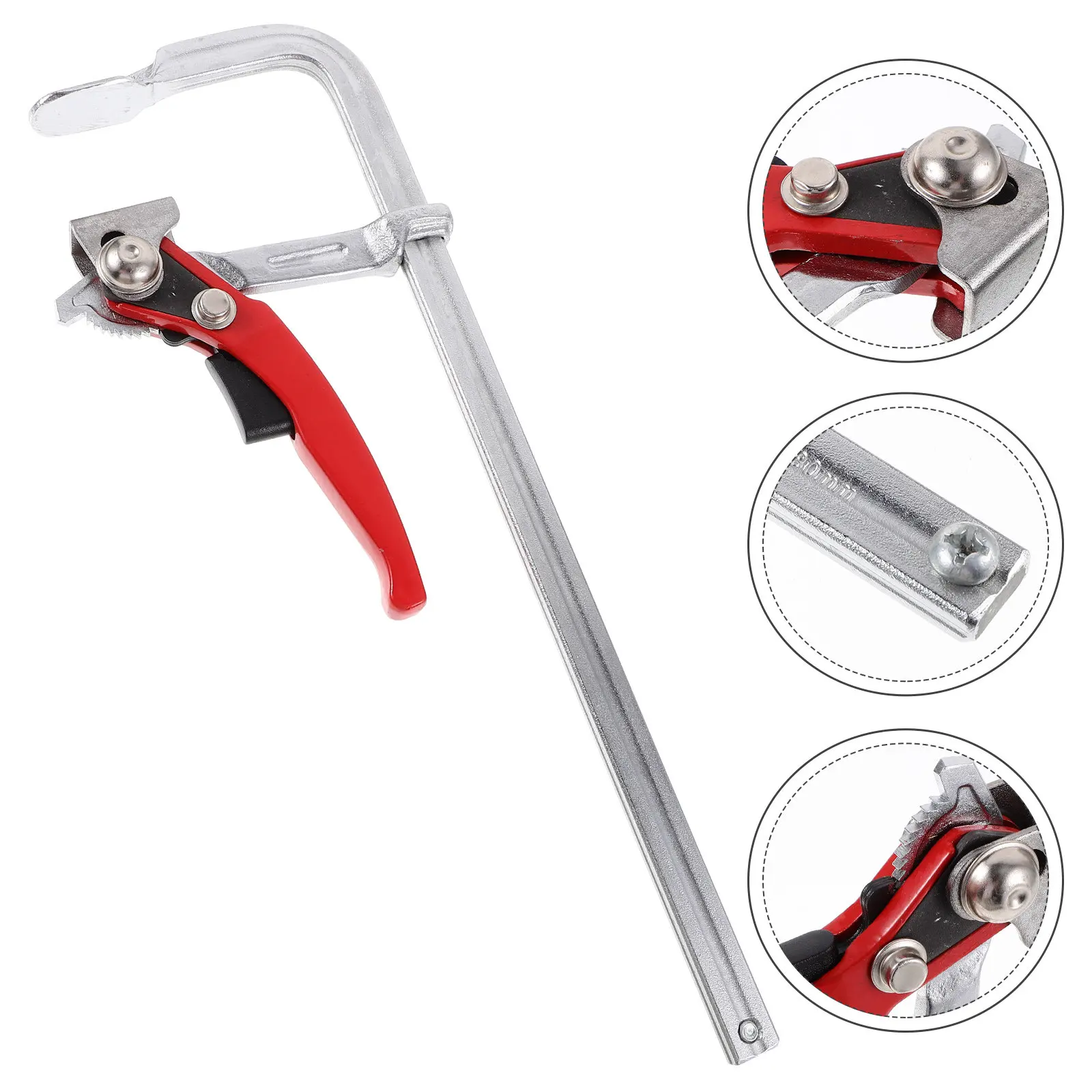 1Pcs Heavy Duty Track Clamp Premium Carbon Steel Woodworking F Clamp for DIY Carpentry Labor-Saving Comfort Grip Fixed Auxiliary