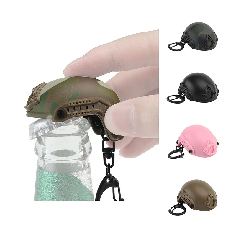 Tactical FAST Helmet Shape Bottle Opener Keychain Beer Cap Portable Decorations Collectibles Camping Outdoor Sports Equipment