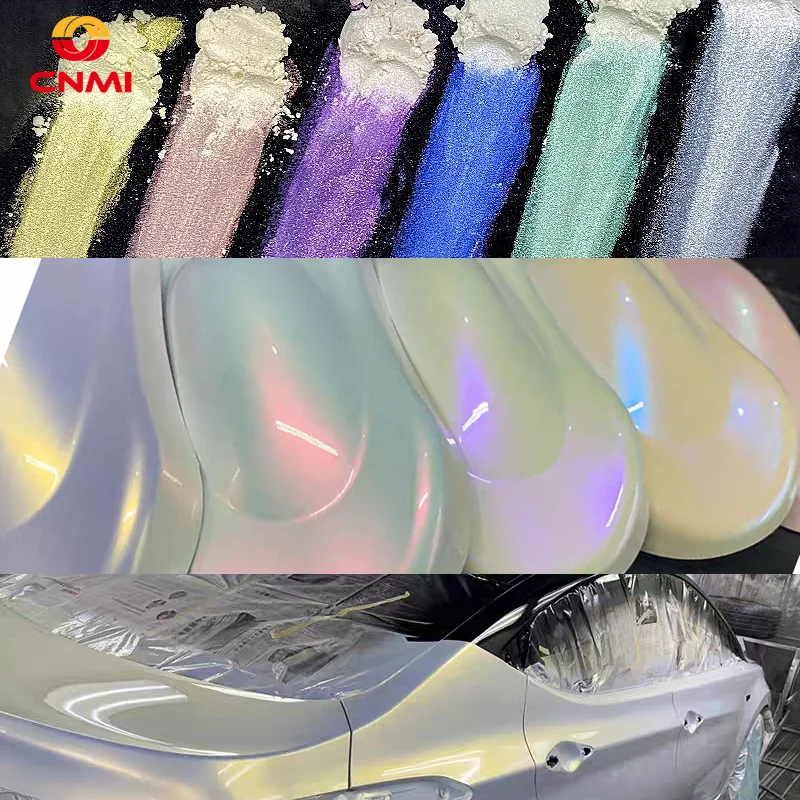 

100g Bulk Polarized White Pearl Mica Pigment Chameleon Chrome Pigment for Car Paint Cosmetics Manicure Mica Dust Slime Dye