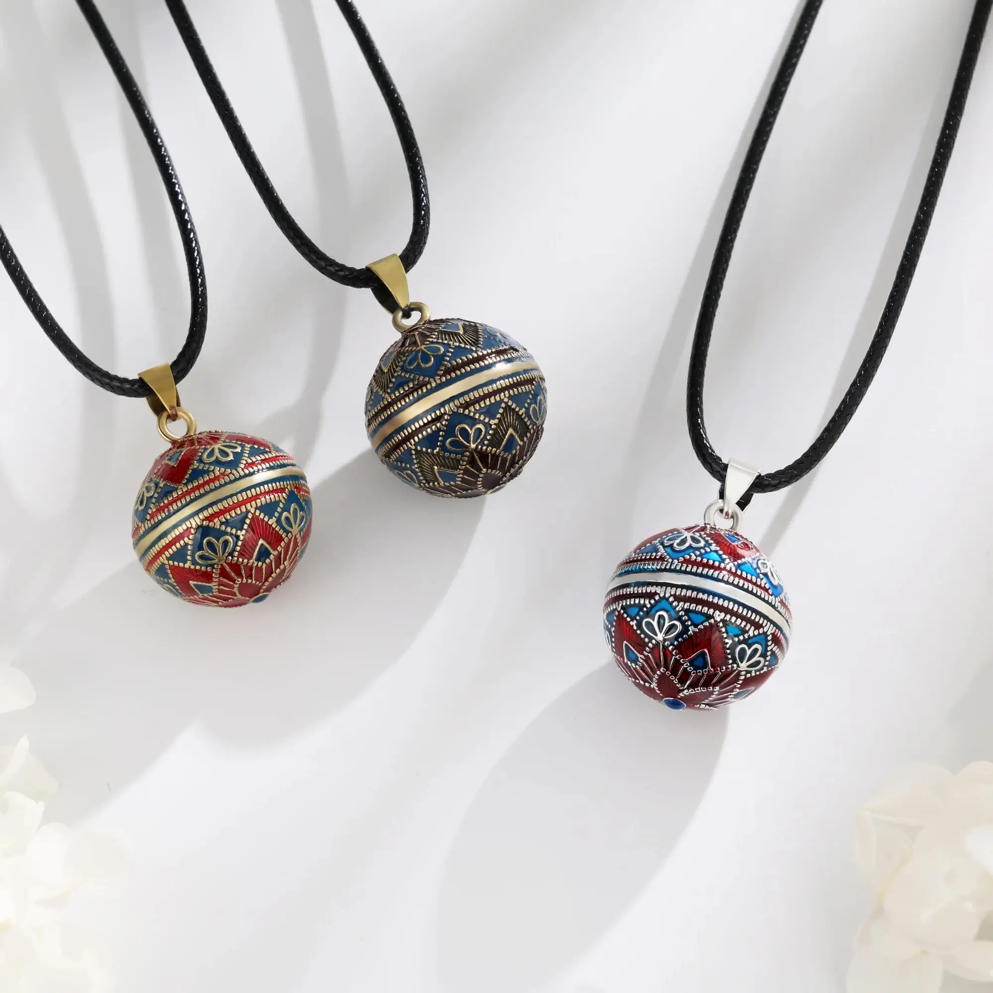 Eudora 20mm Vintage Mexican Bola Harmony Chime Ball Angel Caller Pregnancy Pendant Necklace for Women Fashion Jewelry N14NB319