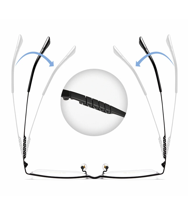 Halbrahmen-Brille, ultraleicht, reines Titan, Brillen, Mode, Business, Luxus, optische Korrektionsrahmen, große Brillen – Detail 3